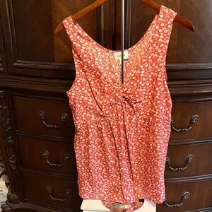 Floral Sleeveless Blouse in Coral by Heyson